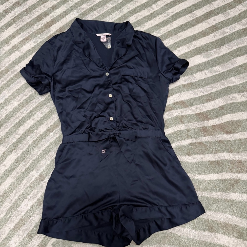 Victoria's Secret Midnight Blue Satin Top